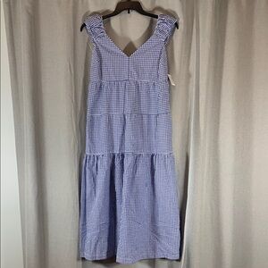 Old Navy Blue and White Tiered Ruffled Sundress